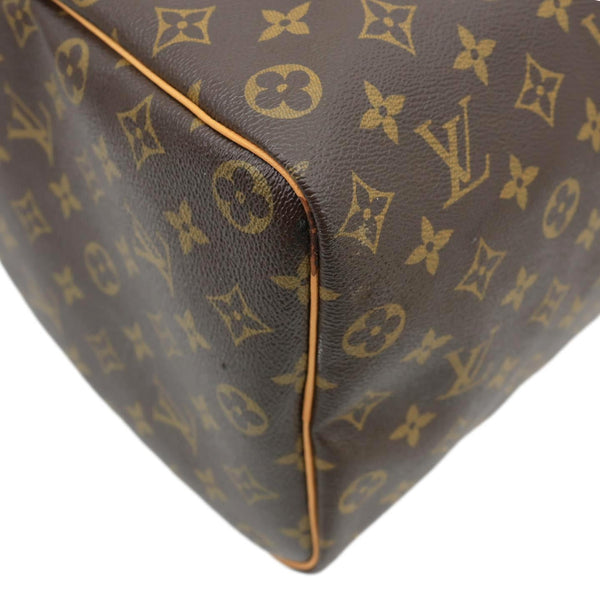 LOUIS VUITTON Speedy 35 Monogram Canvas Satchel Bag Brown