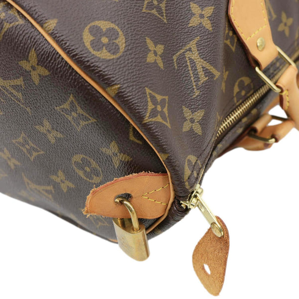 LOUIS VUITTON Speedy 35 Monogram Canvas Satchel Bag Brown