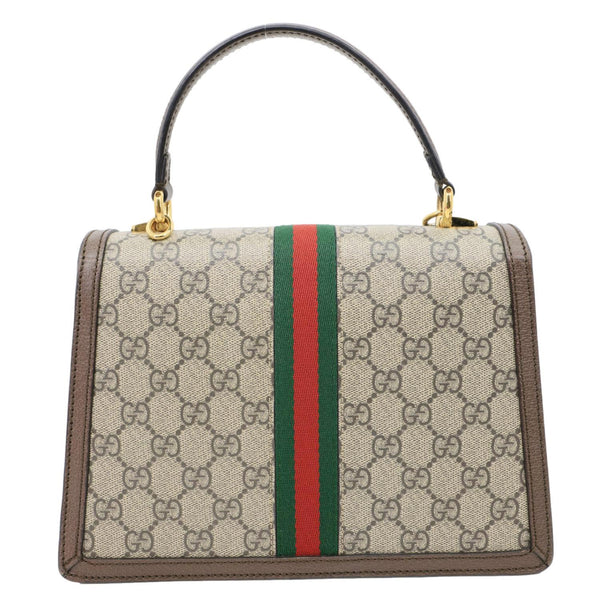 GUCCI Ophidia Medium GG Supreme Canvas Web Shoulder Bag Beige 651055