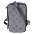 LOUIS VUITTON Double Phone Pouch Reverse Eclipse Monogram Canvas Crossbody Bag Black