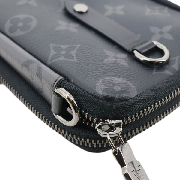 LOUIS VUITTON Double Phone Pouch Reverse Eclipse Monogram Canvas Crossbody Bag Black