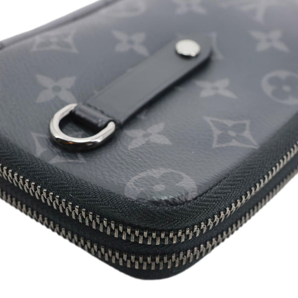LOUIS VUITTON Double Phone Pouch Reverse Eclipse Monogram Canvas Crossbody Bag Black
