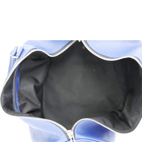 LOUIS VUITTON Keepall 50 Bandouliere Monogram Taiga Leather Travel Bag Blue