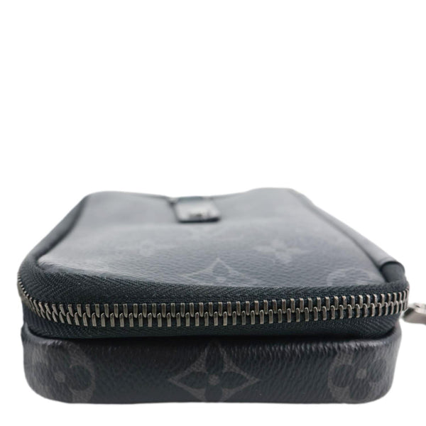 LOUIS VUITTON Double Phone Pouch Reverse Eclipse Monogram Canvas Crossbody Bag Black