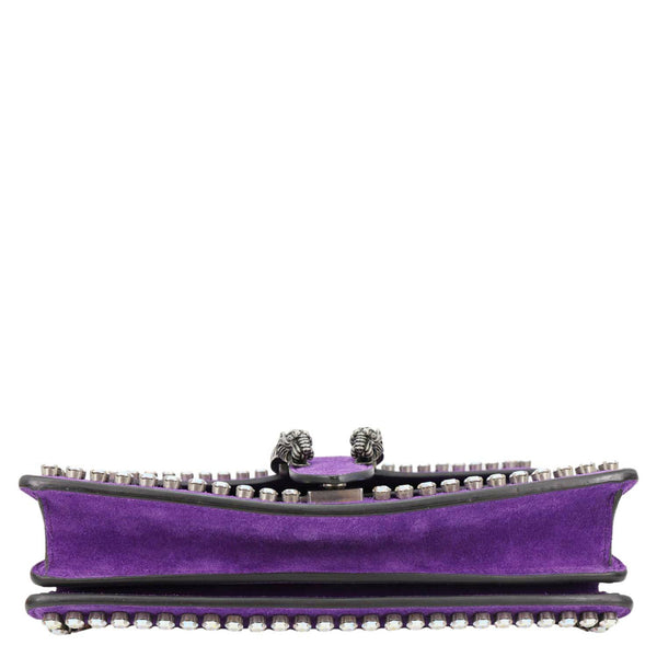 GUCCI Dionysus Small Crystal Embellished Suede Shoulder Bag Purple 400249