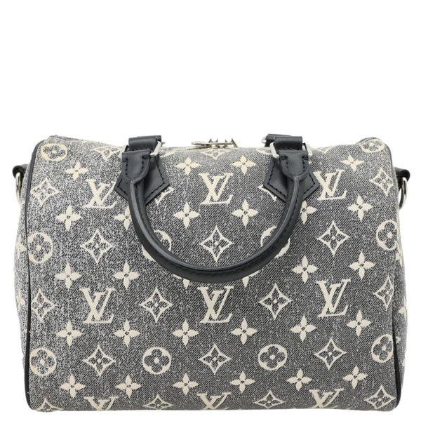 LOUIS VUITTON Speedy 25 Bandouliere Monogram Jacquard Denim Shoulder Bag Grey