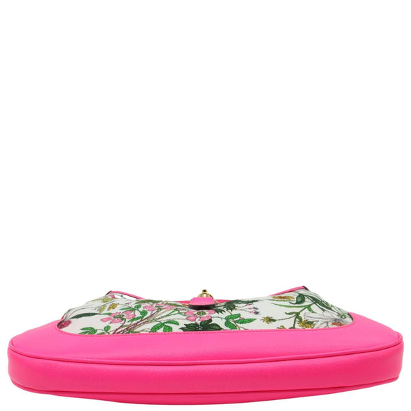 GUCCI Flora Jackie Medium Canvas Hobo Bag Pink 550152