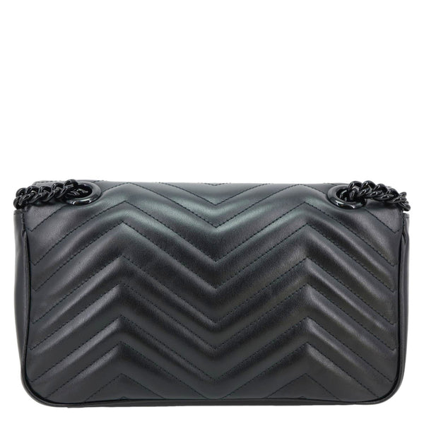 GUCCI GG Marmont Small Matelasse Leather Crossbody Bag Black 443497