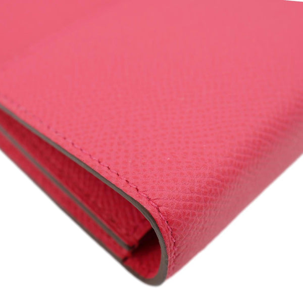 HERMES Clic 16 Epsom Leather Wallet on Strap Crossbody Bag Pink
