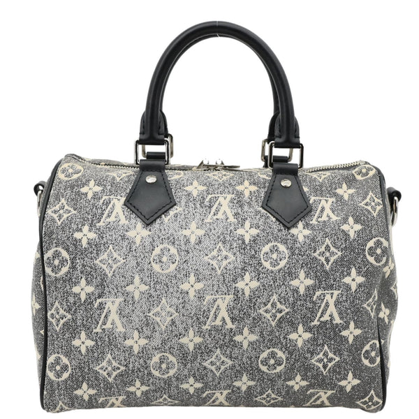 LOUIS VUITTON Speedy 25 Bandouliere Monogram Jacquard Denim Shoulder Bag Grey