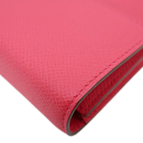 HERMES Clic 16 Epsom Leather Wallet on Strap Crossbody Bag Pink