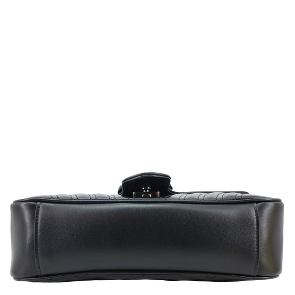 GUCCI GG Marmont Small Matelasse Leather Crossbody Bag Black 443497