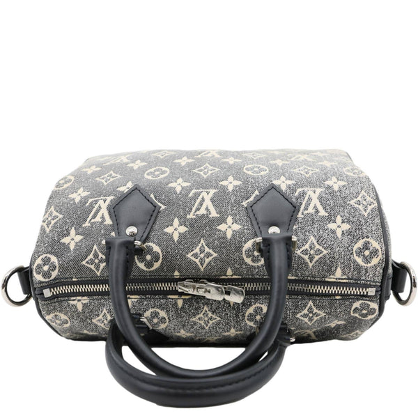 LOUIS VUITTON Speedy 25 Bandouliere Monogram Jacquard Denim Shoulder Bag Grey