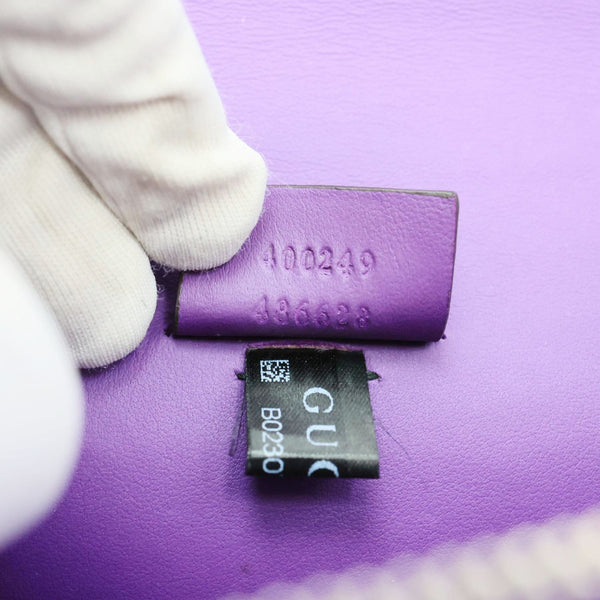 GUCCI Dionysus Small Crystal Embellished Suede Shoulder Bag Purple 400249