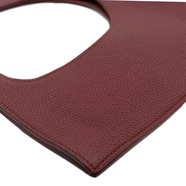 TOM FORD Alix Padlock Zip Fold-over Leather Tote Bag Burgundy