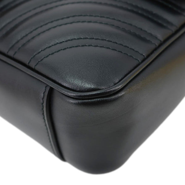 GUCCI GG Marmont Small Matelasse Leather Crossbody Bag Black 443497