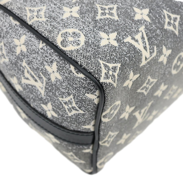 LOUIS VUITTON Speedy 25 Bandouliere Monogram Jacquard Denim Shoulder Bag Grey