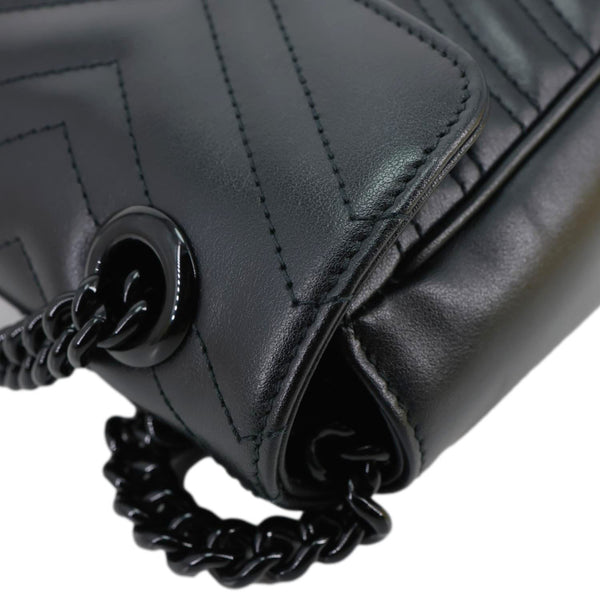 GUCCI GG Marmont Small Matelasse Leather Crossbody Bag Black 443497