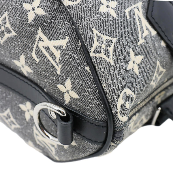 LOUIS VUITTON Speedy 25 Bandouliere Monogram Jacquard Denim Shoulder Bag Grey