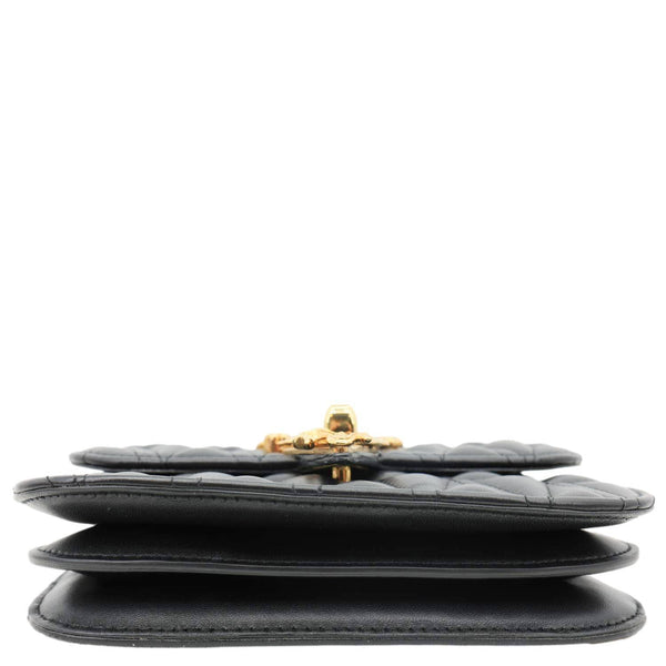 VERSACE Virtus Leather Top Handle Shoulder Bag Black