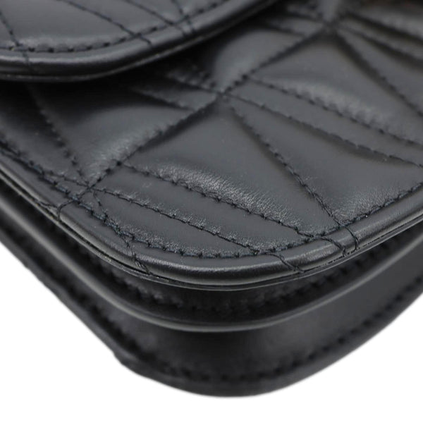 VERSACE Virtus Leather Top Handle Shoulder Bag Black