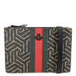 GUCCI Caleido Bee GG Supreme Web Canvas Clutch Crossbody Bag Black 450358