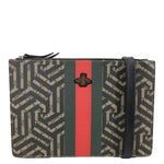 GUCCI Caleido Bee GG Supreme Web Canvas Clutch Crossbody Bag Black 450358