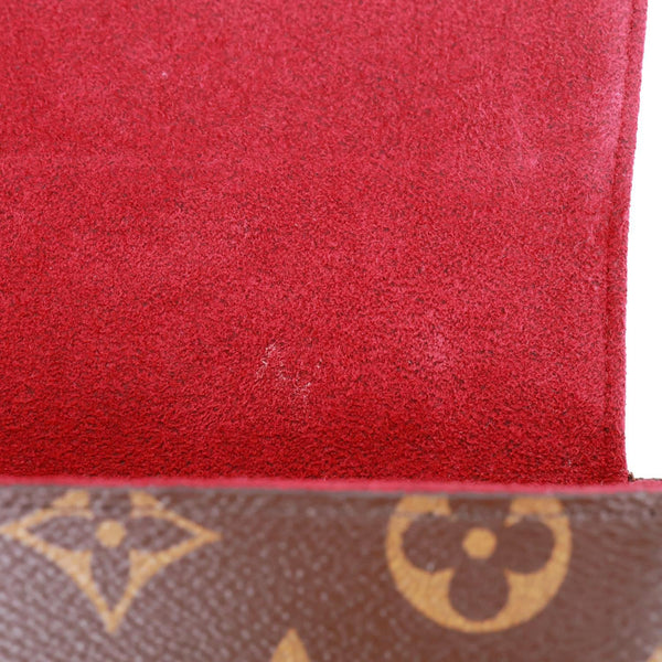 LOUIS VUITTON Felicie Pochette Monogram Canvas Crossbody Bag Brown