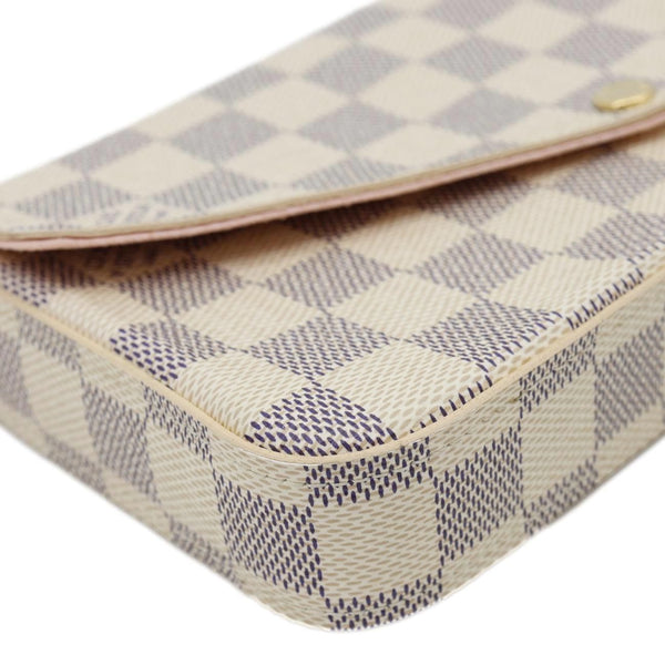 LOUIS VUITTON Felicie Pochette Damier Azur Crossbody Bag Rose Ballerine