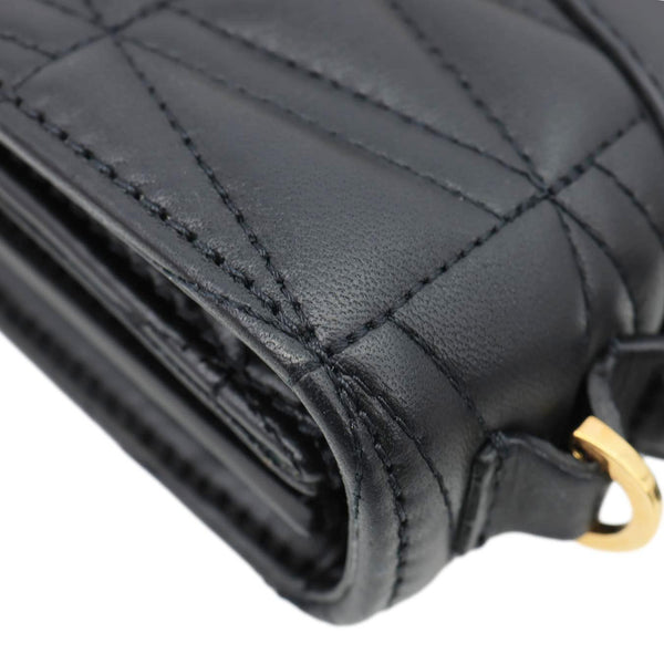 VERSACE Virtus Leather Top Handle Shoulder Bag Black