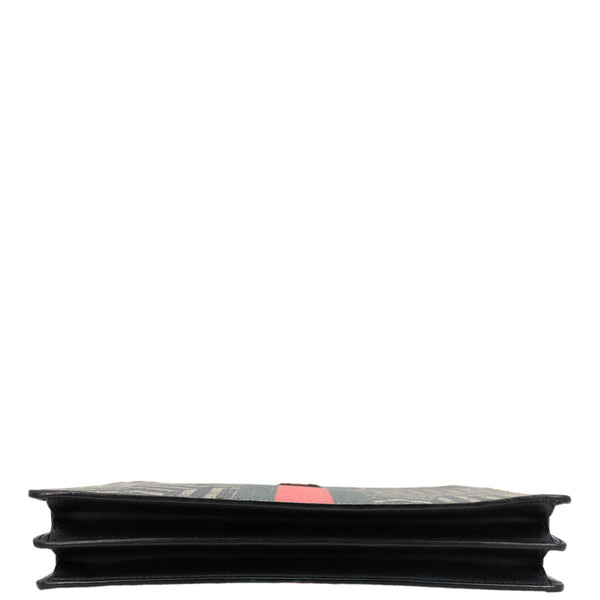 GUCCI Caleido Bee GG Supreme Web Canvas Clutch Crossbody Bag Black 450358