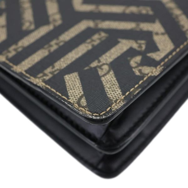 GUCCI Caleido Bee GG Supreme Web Canvas Clutch Crossbody Bag Black 450358