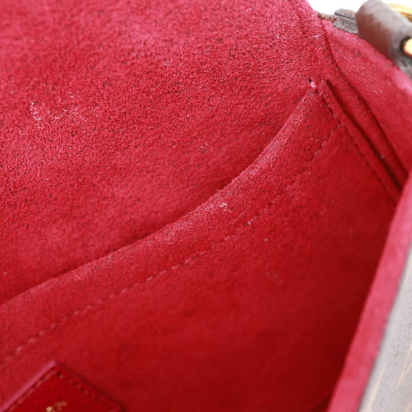 LOUIS VUITTON Felicie Pochette Monogram Canvas Crossbody Bag Brown