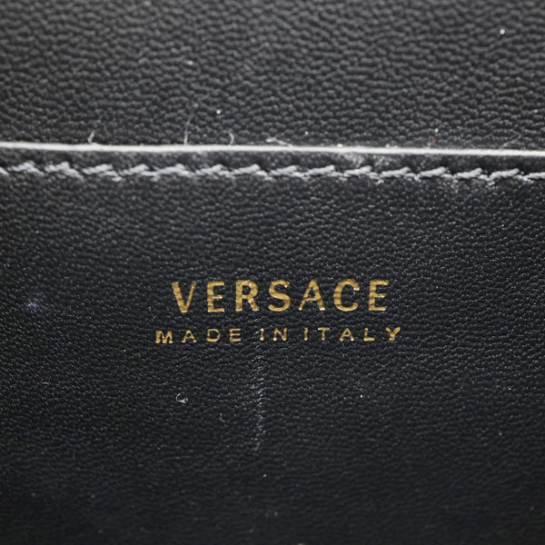 VERSACE Virtus Leather Top Handle Shoulder Bag Black