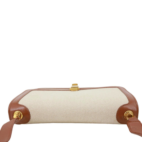 YVES SAINT LAURENT Carre Medium Canvas Satchel Bag Cream