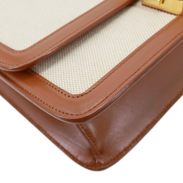 YVES SAINT LAURENT Carre Medium Canvas Satchel Bag Cream