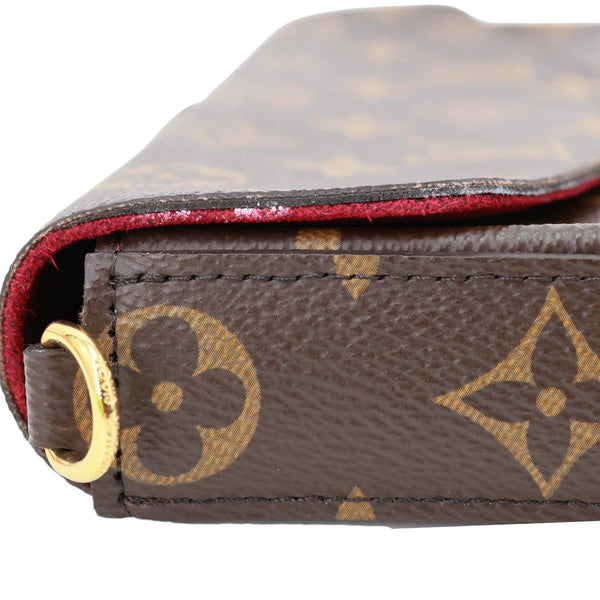 LOUIS VUITTON Felicie Pochette Monogram Canvas Crossbody Bag Brown
