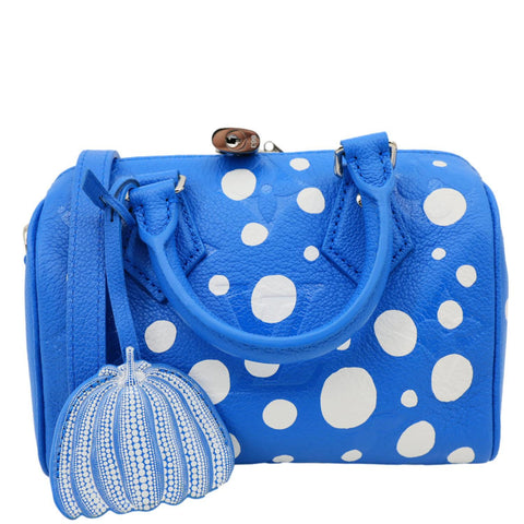 LOUIS VUITTON x Yayoi Kusama Speedy 20 Bandouliere Empreinte Infinity Dots Crossbody Bag Blue