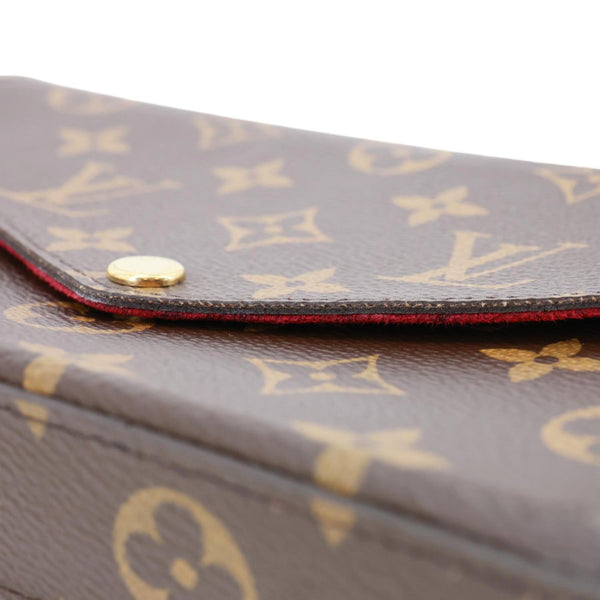 LOUIS VUITTON Felicie Pochette Monogram Canvas Crossbody Bag Brown