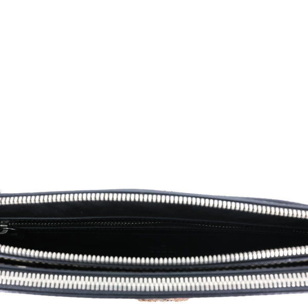 GUCCI Caleido Bee GG Supreme Web Canvas Clutch Crossbody Bag Black 450358