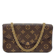 LOUIS VUITTON Felicie Pochette Monogram Canvas Crossbody Bag Brown