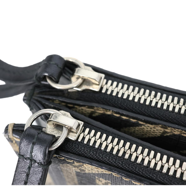 GUCCI Caleido Bee GG Supreme Web Canvas Clutch Crossbody Bag Black 450358