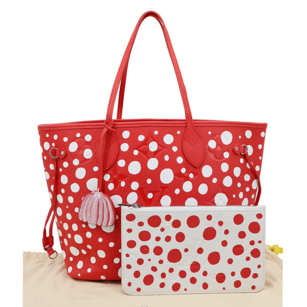 LOUIS VUITTON x Yayoi Kusama Neverfull MM  Infinity Dots Empreinte Leather Tote Bag Red