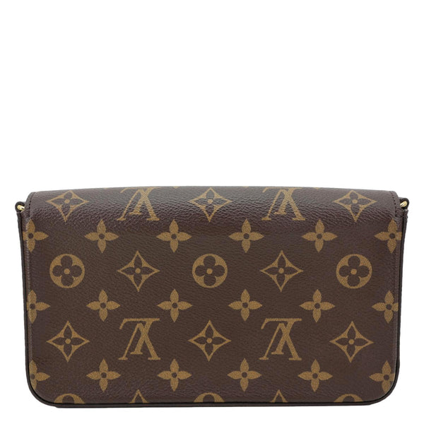 LOUIS VUITTON Felicie Pochette Monogram Canvas Crossbody Bag Brown