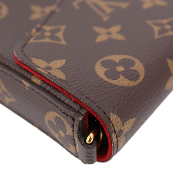LOUIS VUITTON Felicie Pochette Monogram Canvas Crossbody Bag Brown