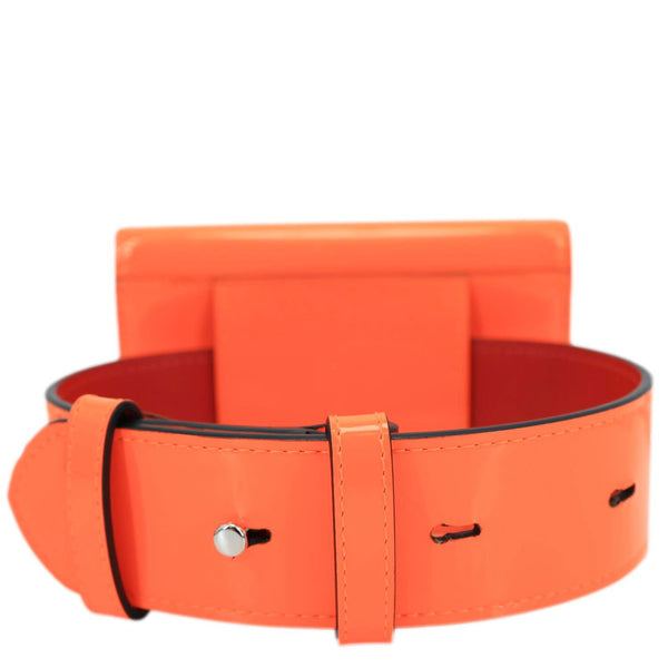 CHRISTIAN LOUBOUTIN Mini Elisa Patent Leather Card Holder Orange