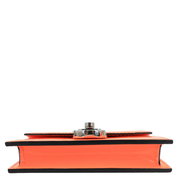 CHRISTIAN LOUBOUTIN Mini Elisa Patent Leather Card Holder Orange