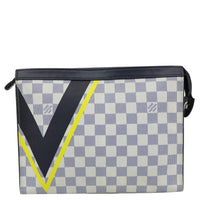 LOUIS VUITTON Voyage MM America's Cup Latitude Damier Azur Pouch White