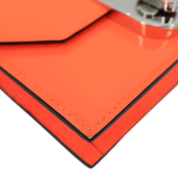 CHRISTIAN LOUBOUTIN Mini Elisa Patent Leather Card Holder Orange