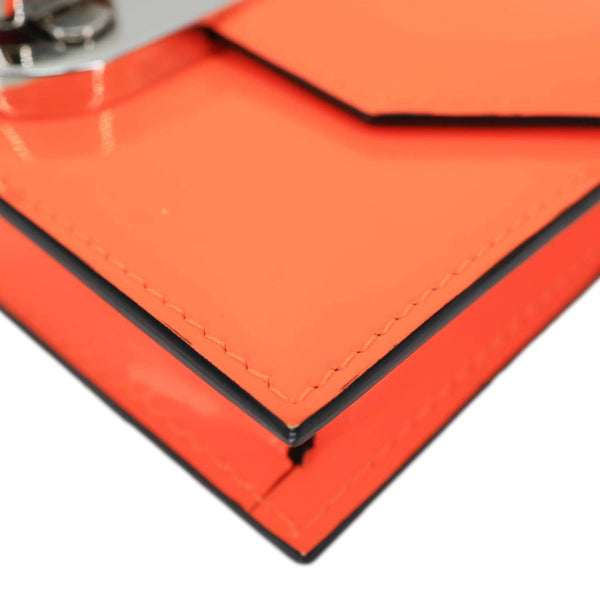 CHRISTIAN LOUBOUTIN Mini Elisa Patent Leather Card Holder Orange